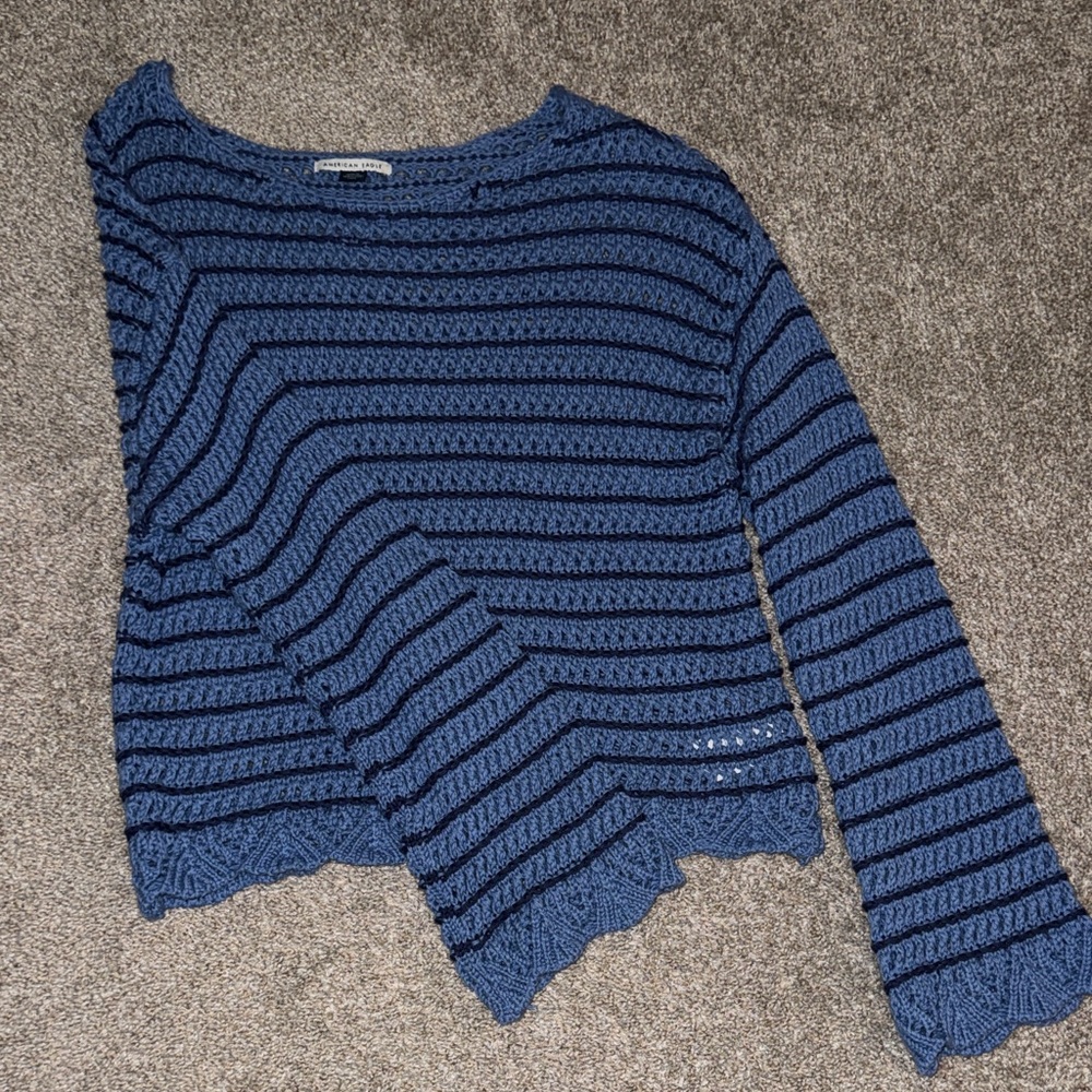 American Eagle Outfitters Navy Striped Sweater